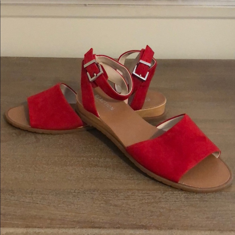 Red ankle strap sandals!